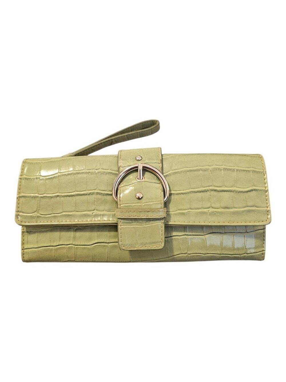 VINTAGE Hato Hasi crocodile textured faux leather wristlet wallet